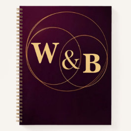 Modern Burgundy Geometric Frame Cover Notizblock