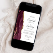 Modern Burgundy Gold Agate Hochzeitseinladung Einladung