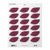 Modern Burgundy Gold Paint Strokes - Adressetikett (Vorne)