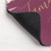Modern Burgundy Gold Paint Strokes - Mousepad (Ecke)