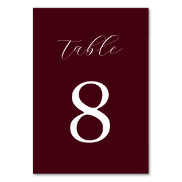 Modern Burgundy Minimalist Wedding  Tischnummer