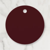 Modern Burgundy Monogram Minimalist Wedding Geschenkanhänger (Rückseite)
