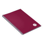 Modern Burgundy Monogram Notizblock (Rechte Seite)