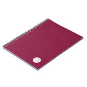 Modern Burgundy Monogram Notizblock (Linke Seite)