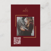 Modern Burgundy Monogram Wedding Details Begleitkarte (Rückseite)