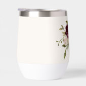 Modern Burgundy Pink Floral Watercolor Monogram (Rechts)