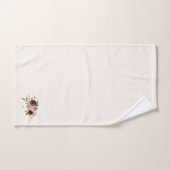 Modern Burgundy Pink Floral Watercolor Monogram Badhandtuch Set (Handtuch)