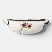 Modern Burgundy Pink Floral Watercolor Monogram Bauchtasche (Ablage )