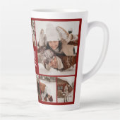 Modern Burgundy Red Family Foto Collage Keepake Milchtasse (Rechts)