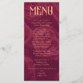 Modern Burgundy Retro Whimsical Fun Wedding menu  Menükarte (Vorderseite)
