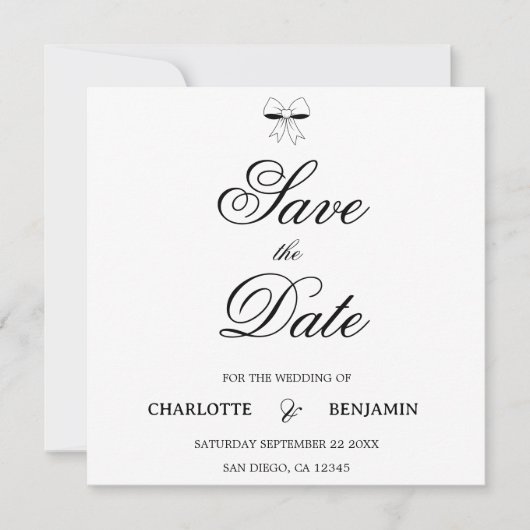 Modern Burgundy Script Ivory Bow Chic Wedding Card (Vorderseite)