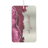 Modern Burgundy Silver Agate Metallic Autolufterfrischer (Vorderseite)