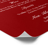 Modern Burgundy Wedding Bar Poster (Ecke)
