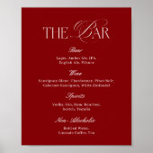 Modern Burgundy Wedding Bar Poster (Vorne)