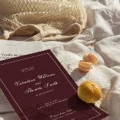 Modern Burgundy Wedding Invitation Einladung
