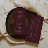 Modern Burgundy Wedding Program Programm