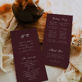 Modern Burgundy Wedding Program Programm