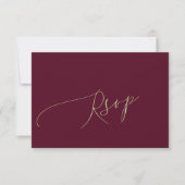 Modern Burgundy Wedding RSVP Karte (Vorderseite)