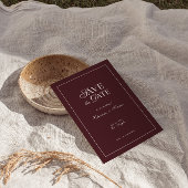 Modern Burgundy Wedding Save the Date Einladung