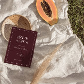 Modern Burgundy Wedding Save the Date Einladung