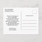 Modern Burgundy Wedding Thank You Photo Postkarte (Rückseite)