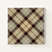 Modern Burlywood Gray Tartan Personalisierter Name Notizblock (Rückseite)