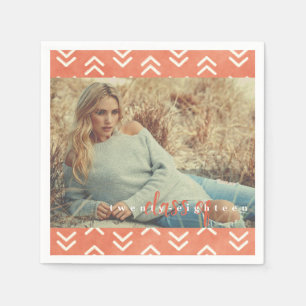 Modern Burnt Orange Arrow Graduate Paper Napkins Serviette