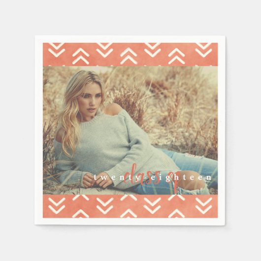 Modern Burnt Orange Arrow Graduate Paper Napkins Serviette (Vorderseite)