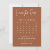 Modern Burnt Orange Minimalistisch Foto Calendar B Save The Date (Vorderseite)