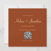 Modern Burnt Orange Save the Date Einladung (Rückseite)