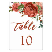 Modern Burnt Orange Terracotta auf dem Monte Tamar Tischnummer (Vorderseite)