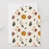 Modern Burnt Orange Terracotta Floral Heilige Tauf Einladung (Rückseite)