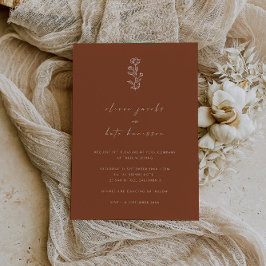 Modern Burnt Orange Terracotta Hochzeit Einladung
