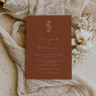 Modern Burnt Orange Terracotta Hochzeit Einladung