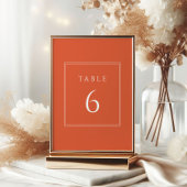 Modern Burnt Orange Wedding Tischnummer Sign