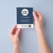 Modern Business Blue Custom Logo QR Code Business Flyer (Gruppe)