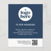 Modern Business Blue Custom Logo QR Code Business Flyer (Vorne)