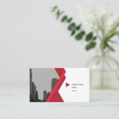 Modern Business Card Red Grey Visitenkarte (Stehend Vorderseite)