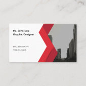 Modern Business Card Red Grey Visitenkarte (Rückseite)