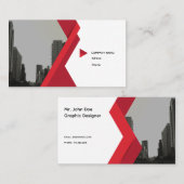 Modern Business Card Red Grey Visitenkarte (Vorne/Hinten)