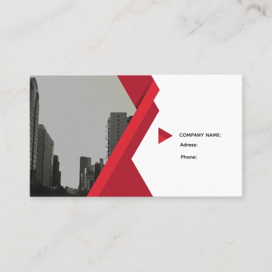 Modern Business Card Red Grey Visitenkarte (Vorderseite)