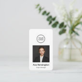 Modern Business Card with Photo & Logo Custom Visitenkarte (Stehend Vorderseite)