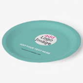 Modern Business Custom Logo Fresh Mint Green Pappteller (Schrägansicht)
