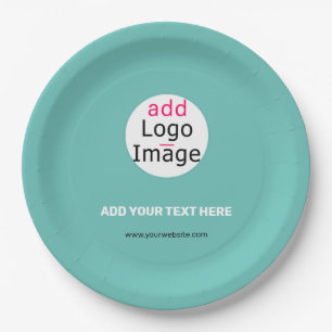 Modern Business Custom Logo Fresh Mint Green Pappteller