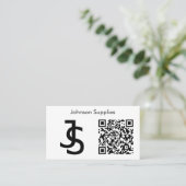 Modern Business Custom Monogram Logo und QR Code Visitenkarte (Stehend Vorderseite)