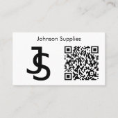 Modern Business Custom Monogram Logo und QR Code Visitenkarte (Vorderseite)