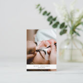 Modern Business Logo Beauty Salon Lashes Foto Visitenkarte (Stehend Vorderseite)