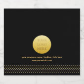Modern Business Logo Black Gold Dots Branded Schaumweinetikett (Einzelnes Label)