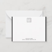 Modern Business Logo Company Name Black Border Mitteilungskarte (Vorderseite)