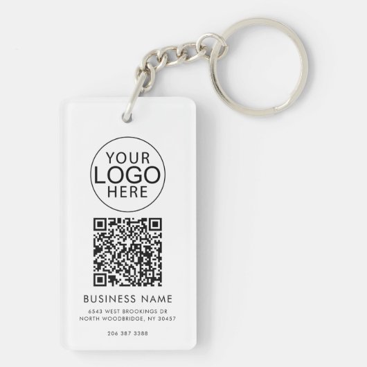 Modern Business Logo Corporate QR Code Custom Schlüsselanhänger (Rückseite)